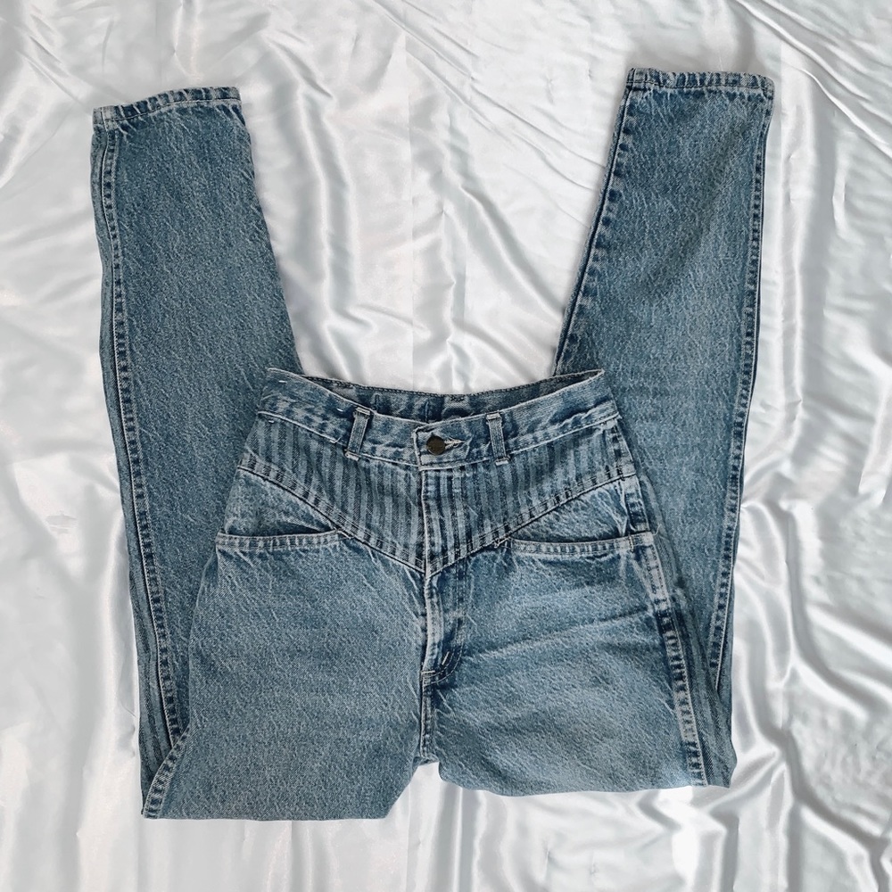 𓆉 Vintage Chic Sunset Blue Jeans 𓆉